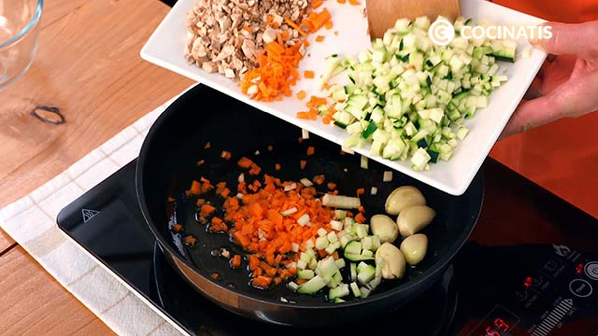 Receta de hamburguesa vegetariana de calabacín y champiñones   paso 1