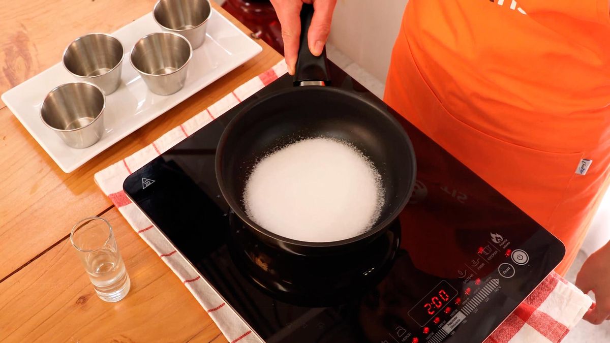 Receta de flan vegano de chocolate   paso 1