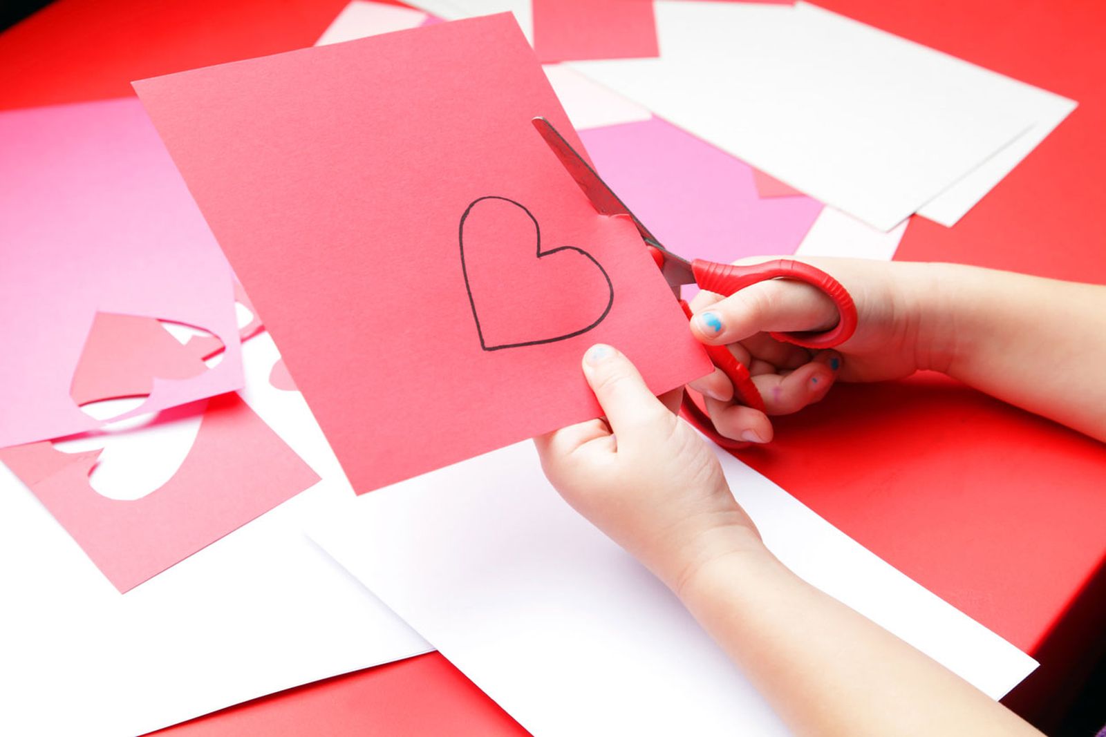 tarjeta san valentin niños tarjeta cartulina paso 1