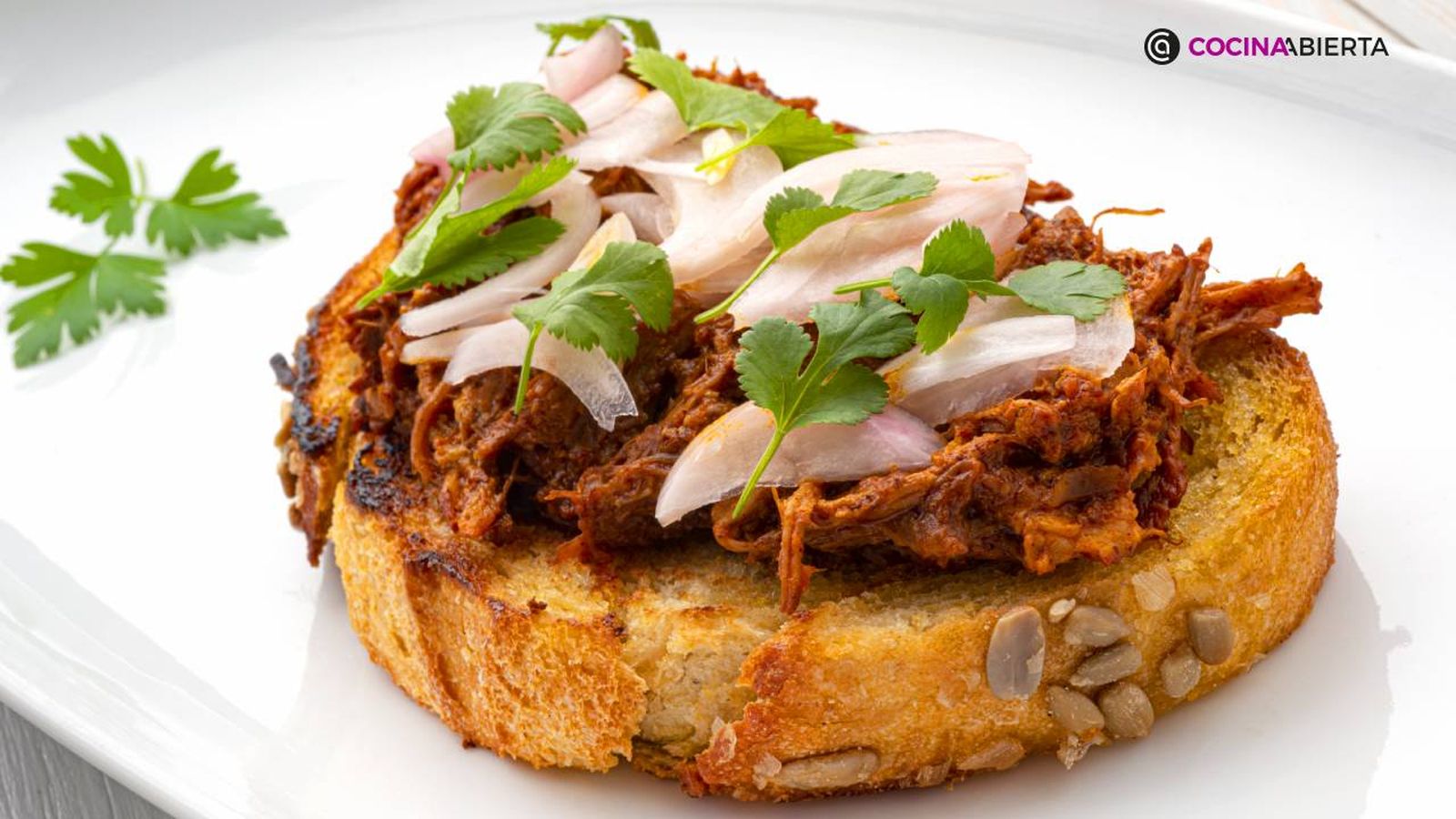 tostada cochinita pibil