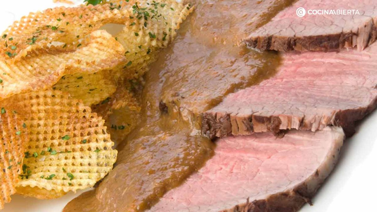 redondo de ternera con salsa oporto