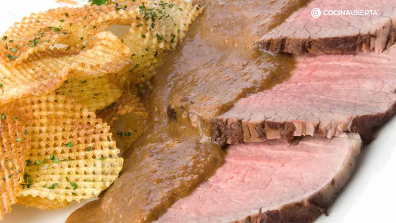redondo de ternera con salsa oporto