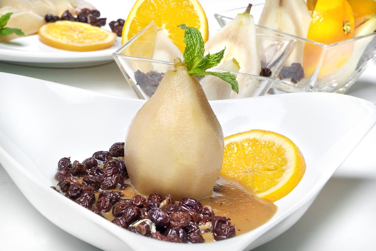 0053 PERAS AL JENGIBRE CON CREMA DE CAFE