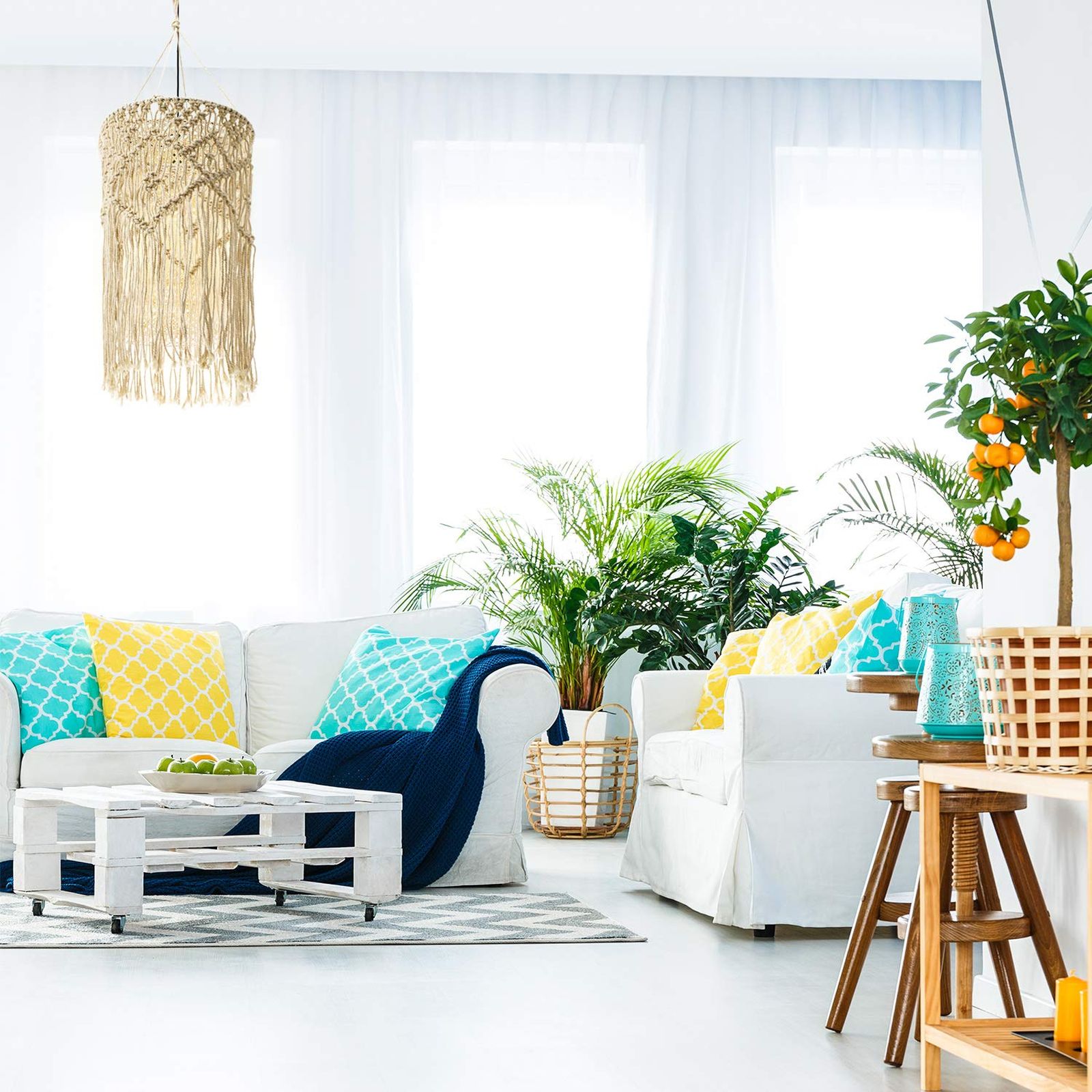 lampara de macrame