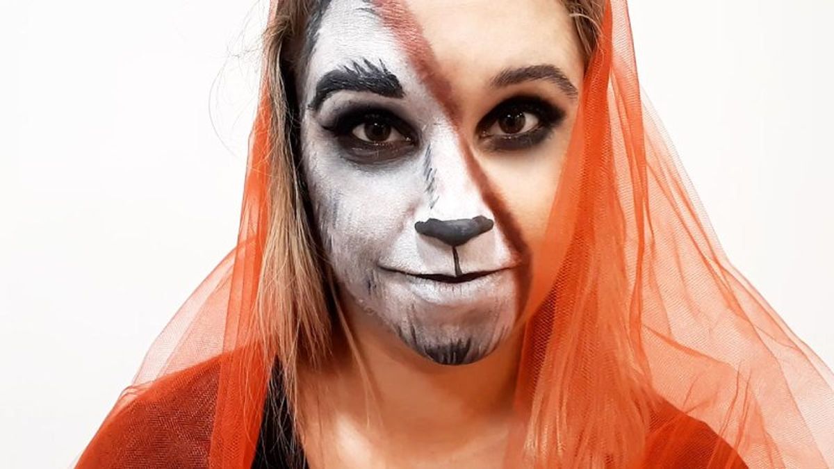 Cómo hacer el maquillaje de Caperucita y el Lobo - paso 12