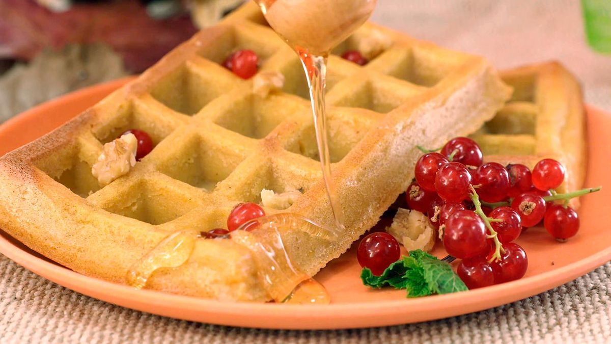 Receta de gofres de calabaza con miel y nueces  paso 6