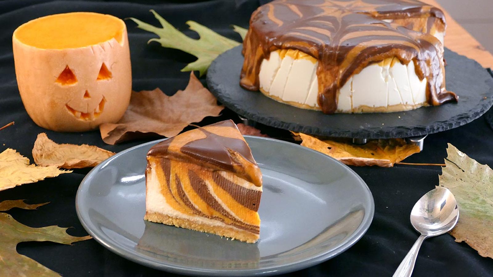 Receta de tarta de queso y calabaza para Halloween