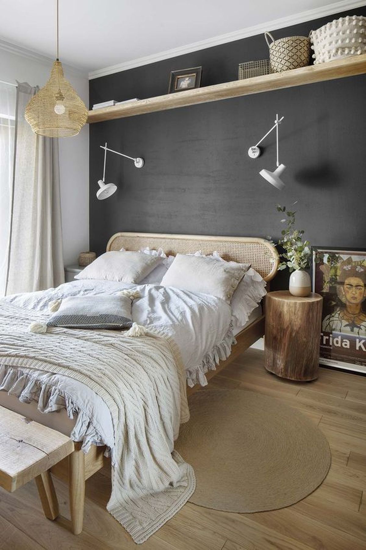 dormitorio gris marengo tonos neutro naturales