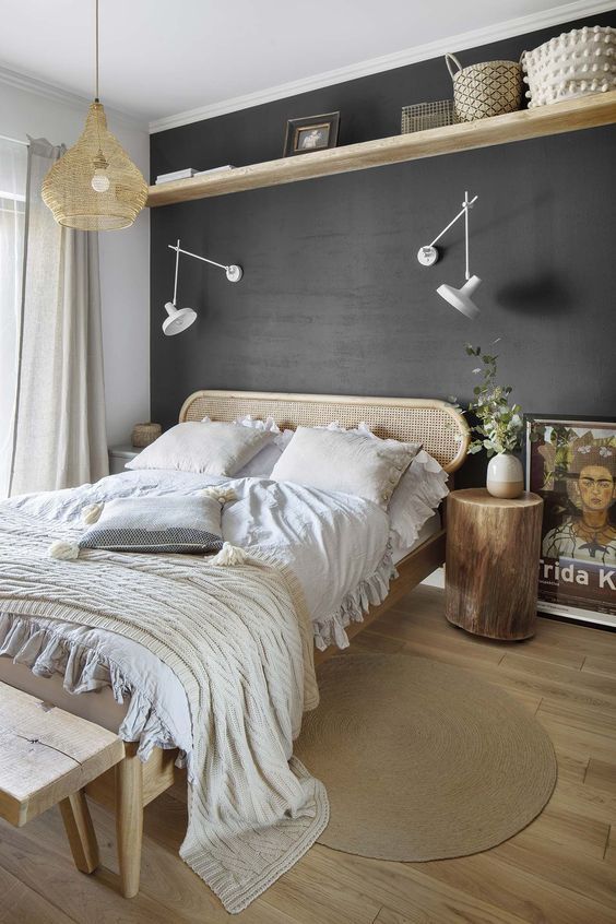 dormitorio gris marengo tonos neutro naturales