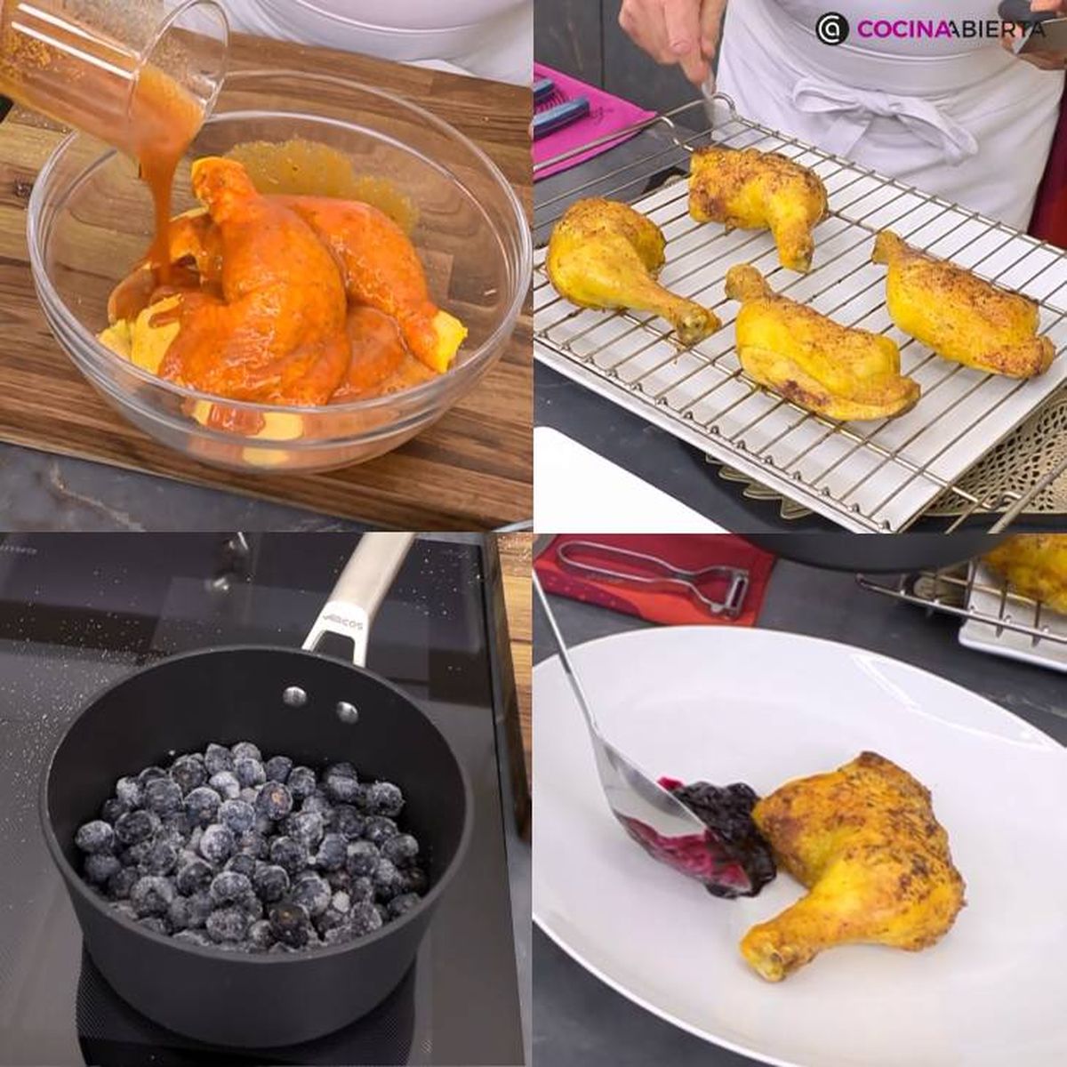 muslo de pollo con salsa de arandanos receta pasos