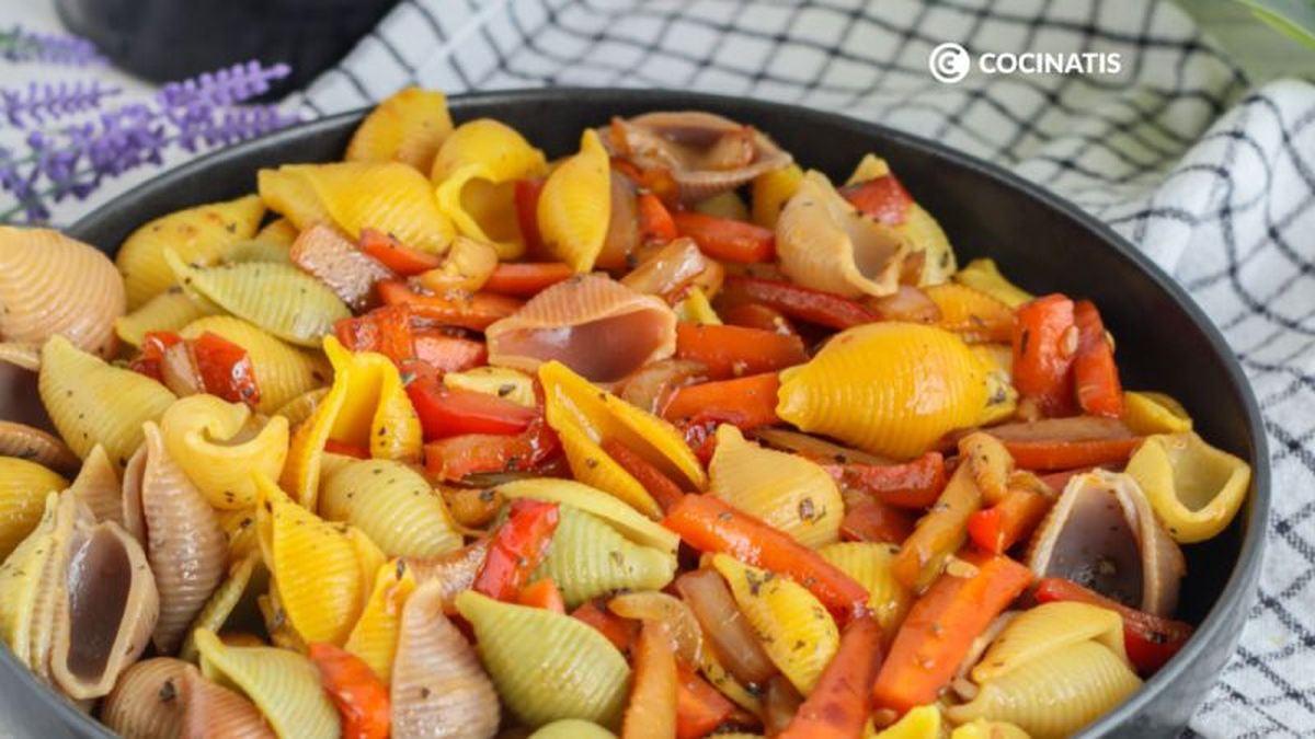 Plato de pasta con verduras