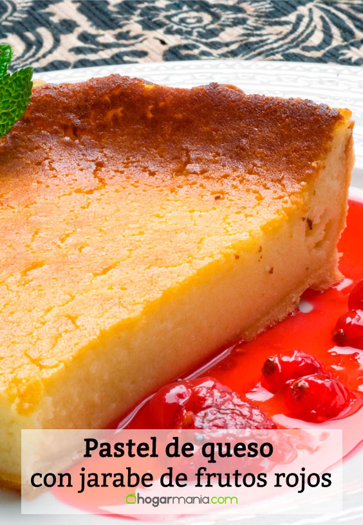 pastel de queso con jarabe de frutos rojos pin