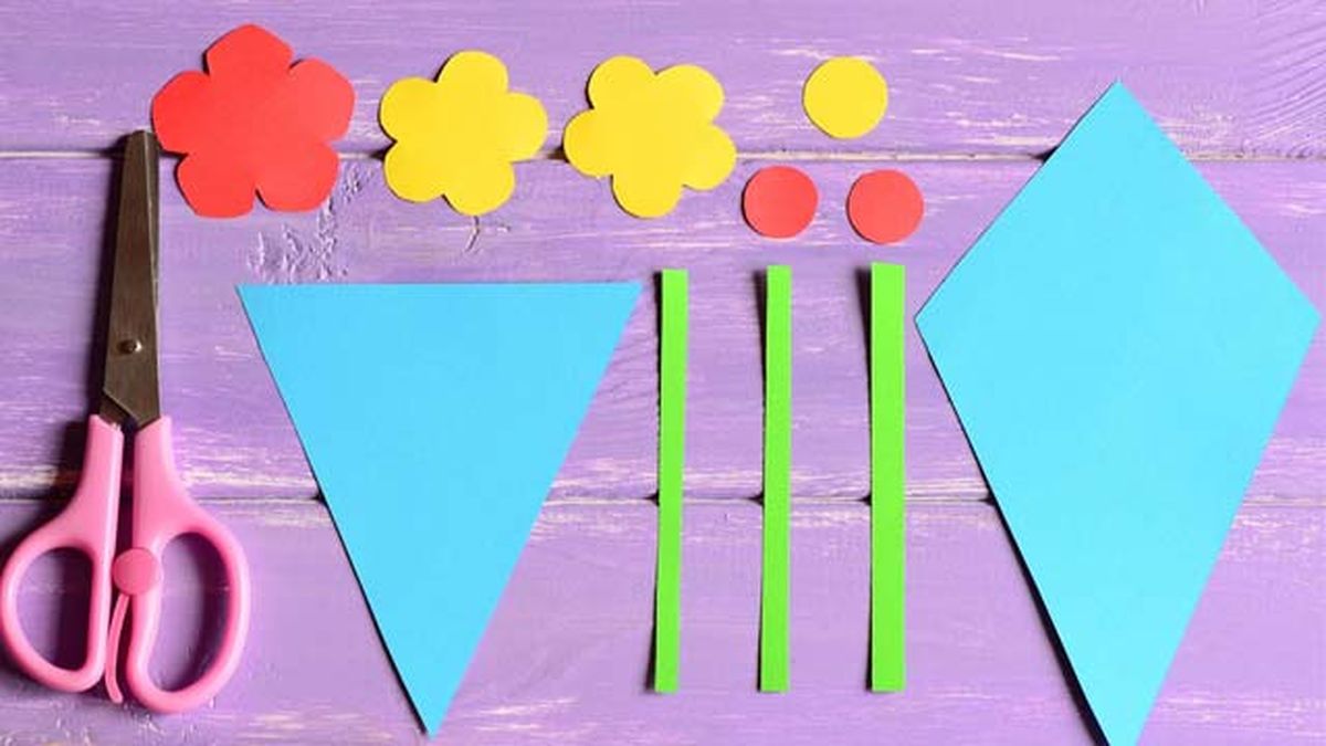 manualidades primaverales ramo flores materiales