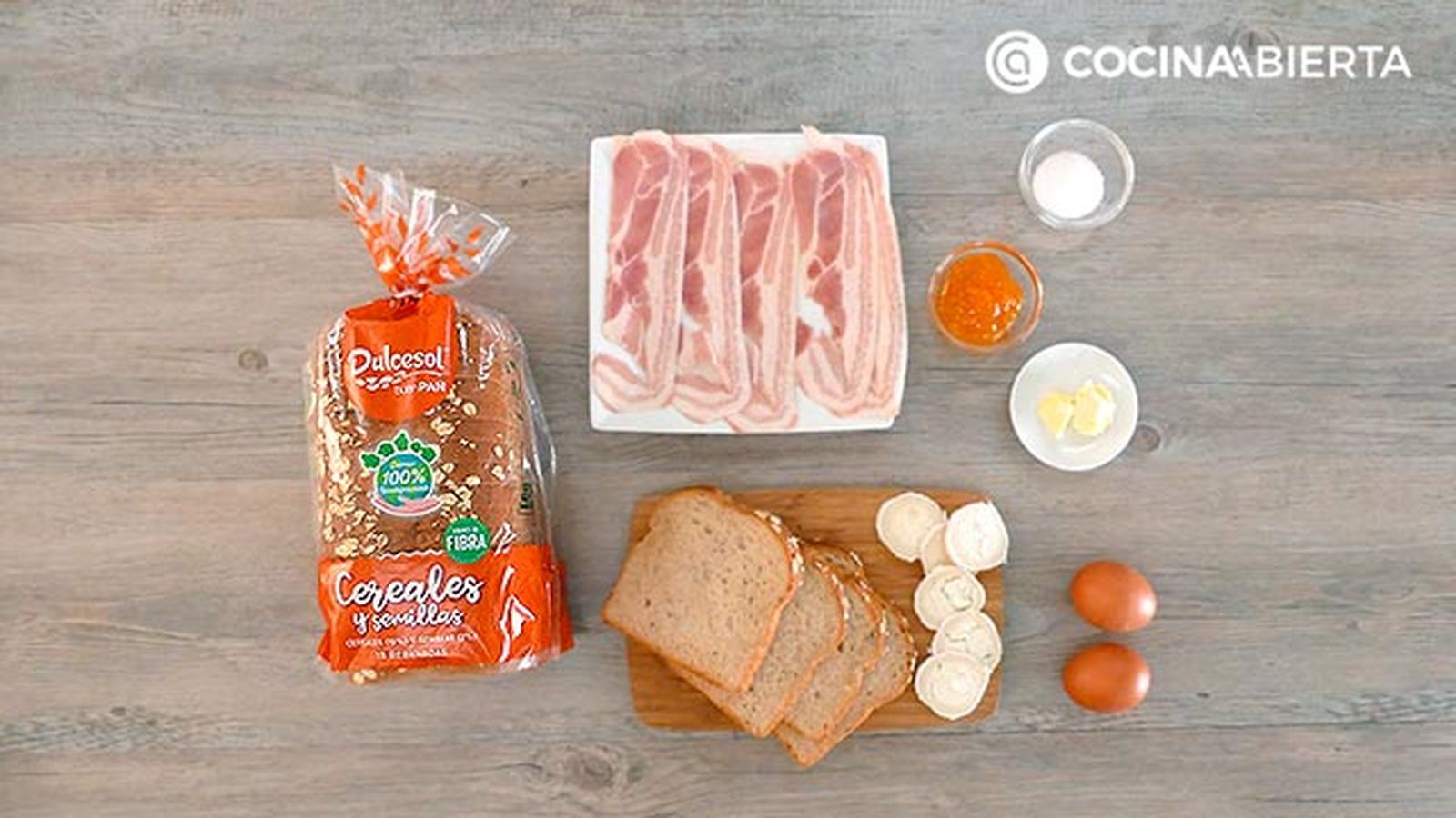 CTIS0883 receta croque de queso de cabra y bacon ingredientes 2 ca