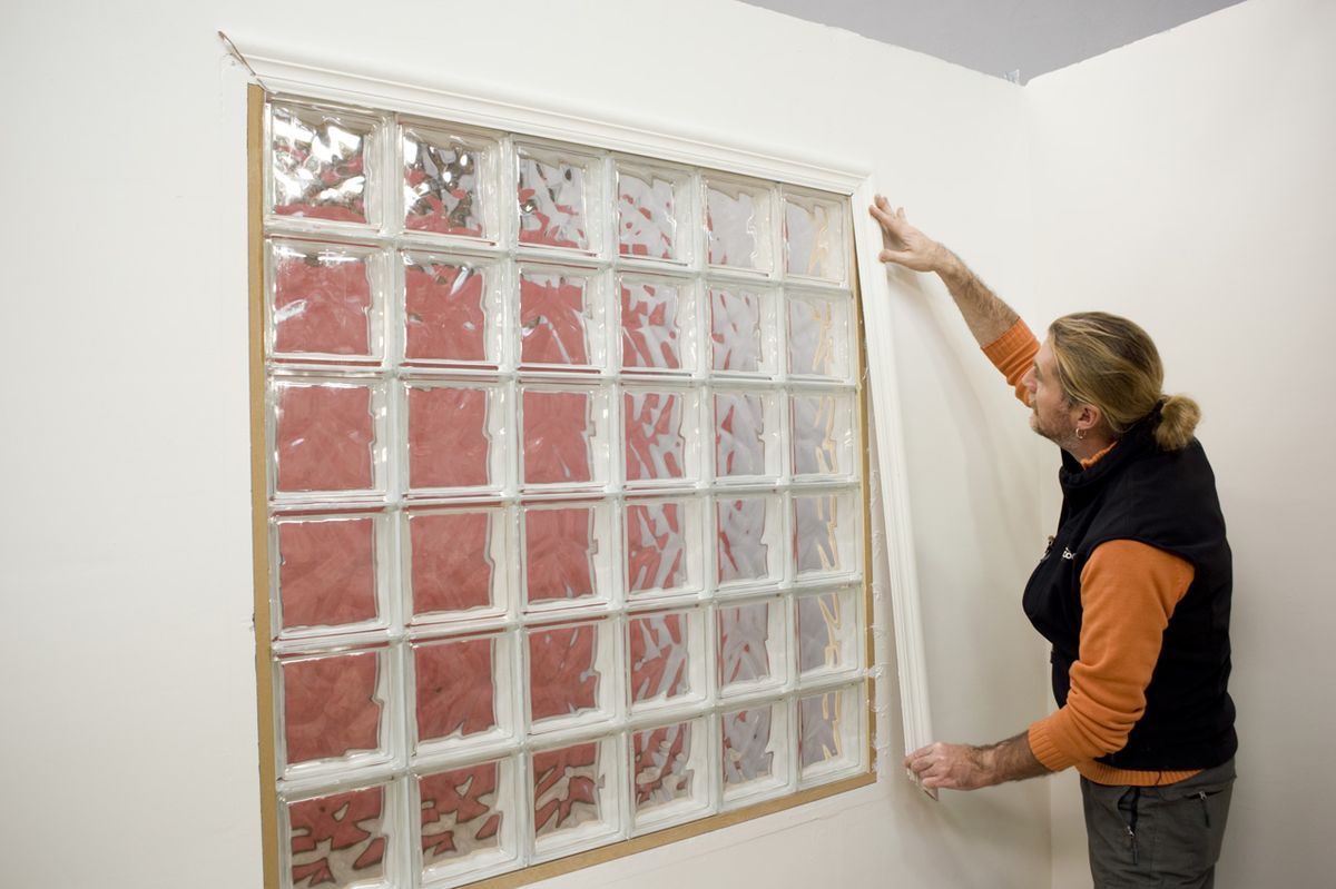 Ventana con bloques de vidrio o pavés paso 16