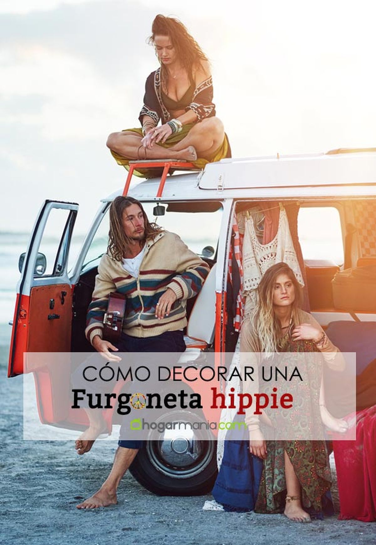 como decorar una furgoneta hippie pin