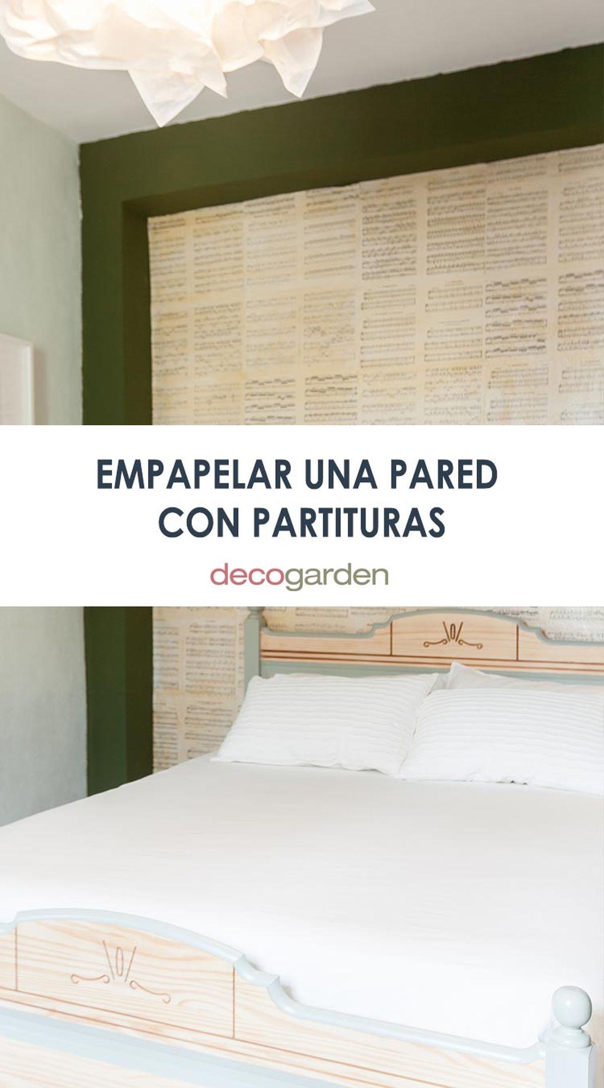 como empapelar pared partituras pin