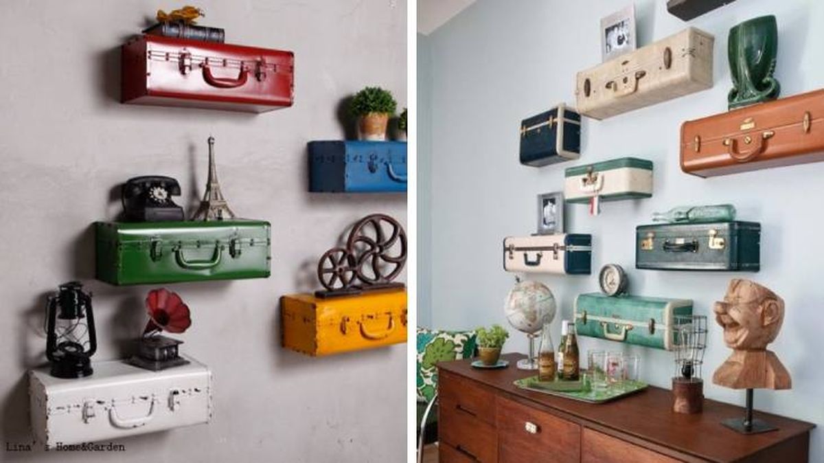 reutilizar maleta decorar salon