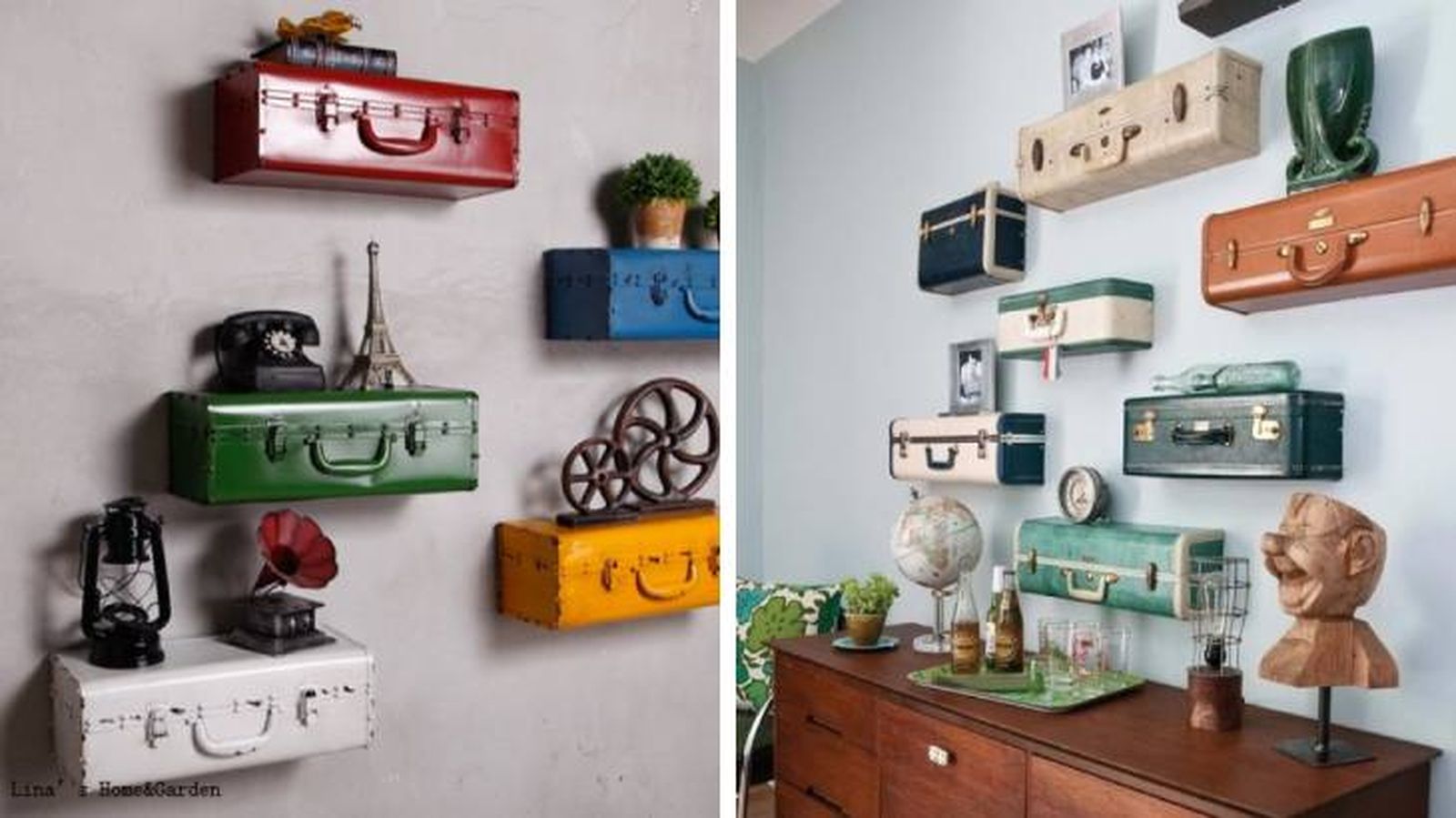 reutilizar maleta decorar salon
