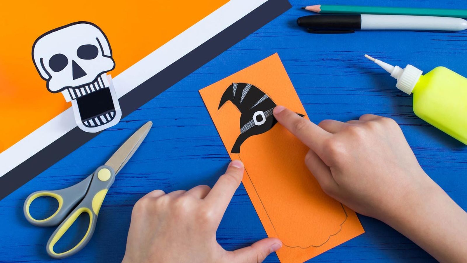 calabaza terrorífica papel paso 3