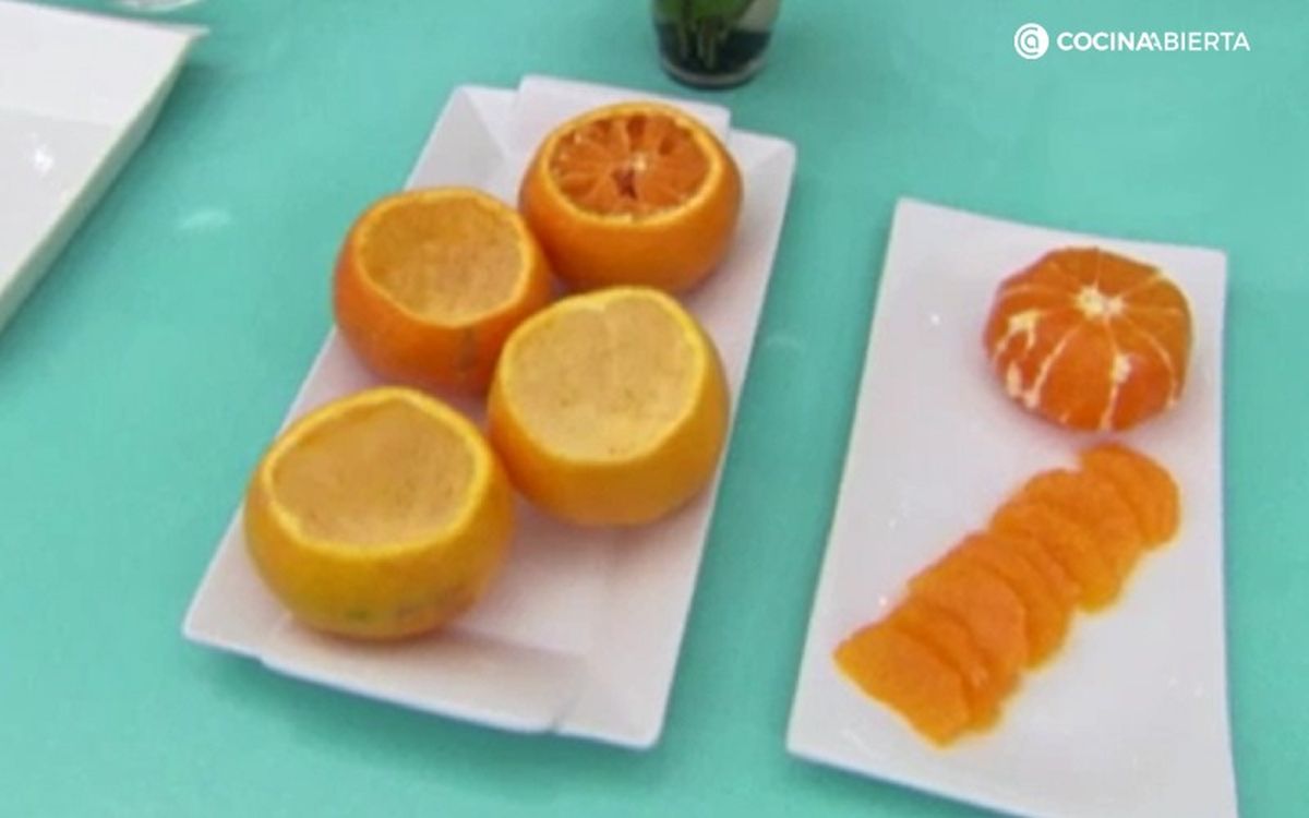 Mandarinas al chocolate - paso 1