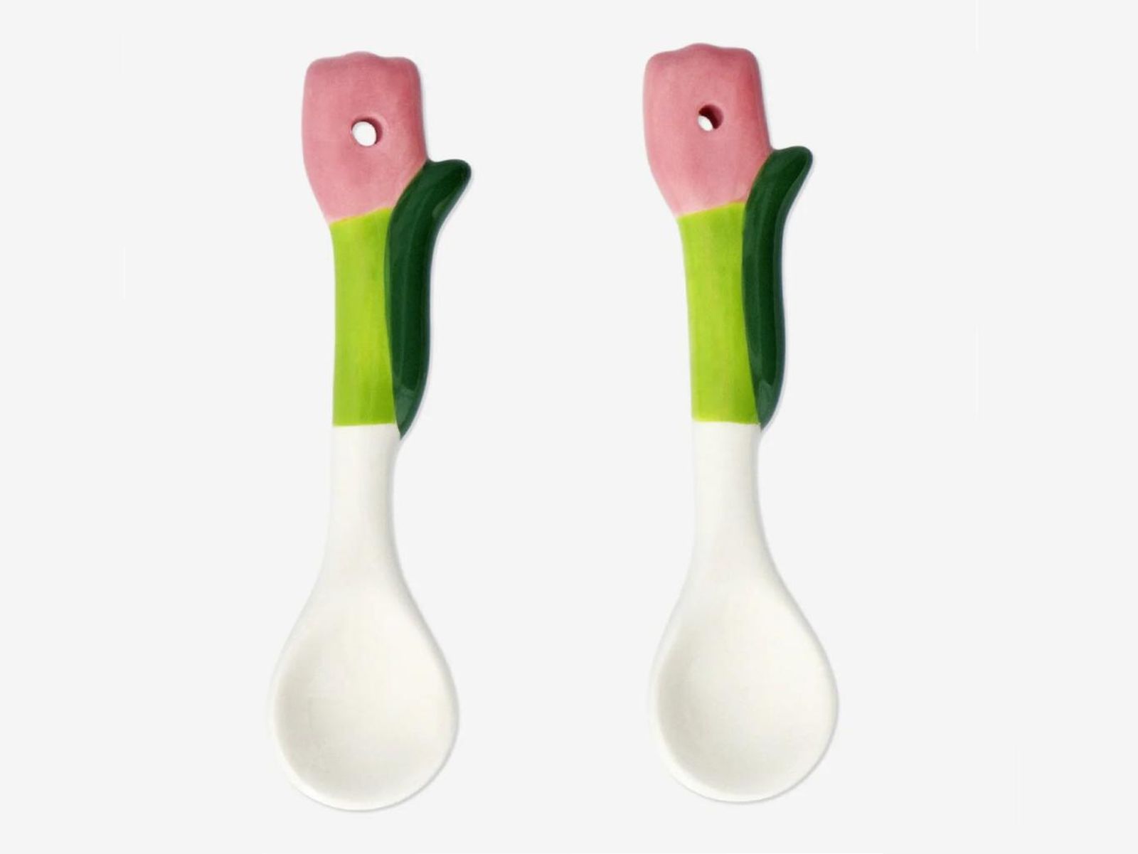 Cucharas de cerámica de tulipán.