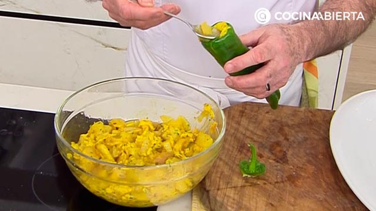 receta pimientos verde rellenos de tortilla de patata karlos arguinano karl6735 paso2