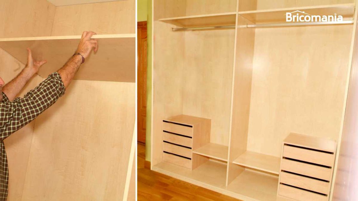 El interior de un armario empotrado