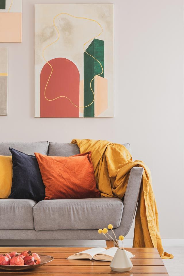 decoracion color block cuadros prints
