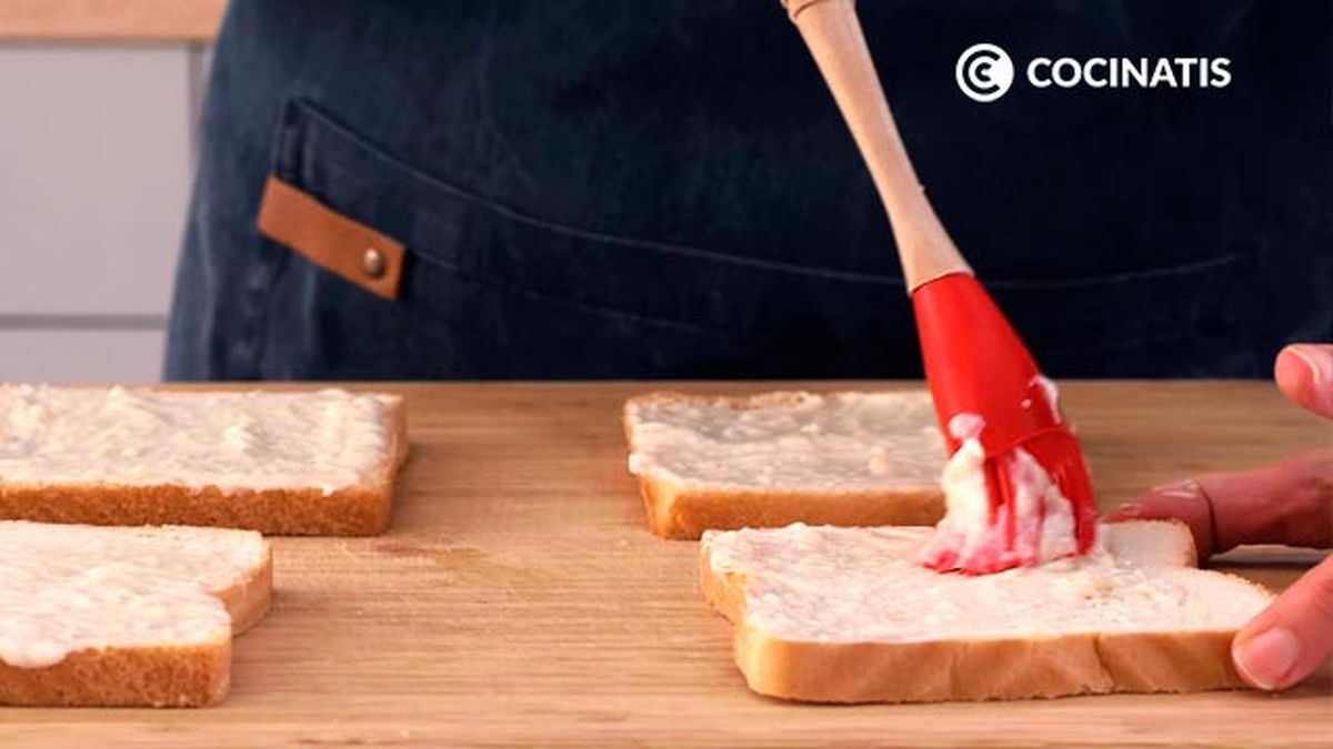 Receta de croque de jamón serrano, bechamel y queso cheddar  paso 2