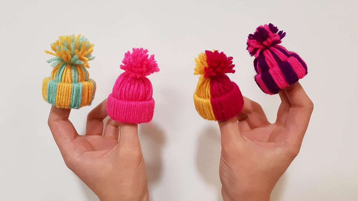 como hacer gorritos de lana