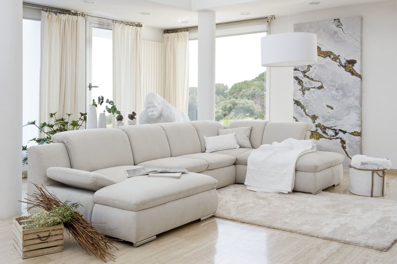 Decoracion elegir sofa rinconera en U cama ISONA Conforama