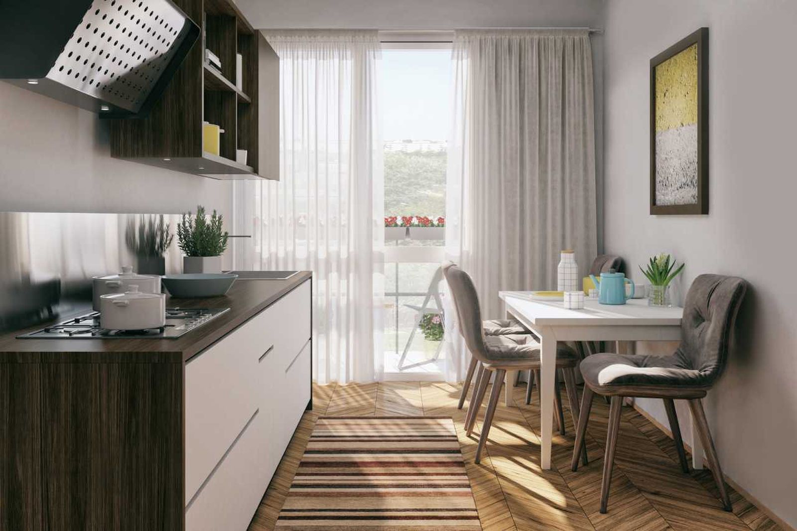 Cocina pequeña y acogedora.