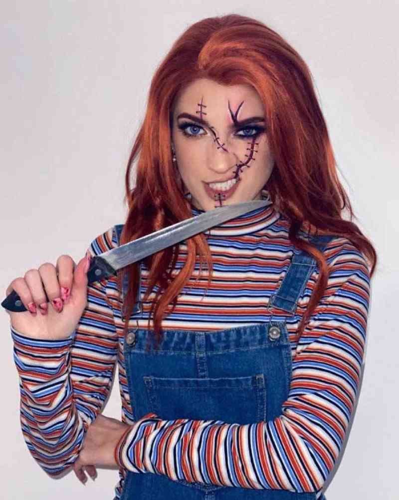 Para el disfraz de Chucky puedes utilizar prendas que tengas por casa