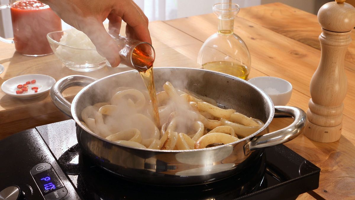 Calamares en salsa de tomate   Paso 2