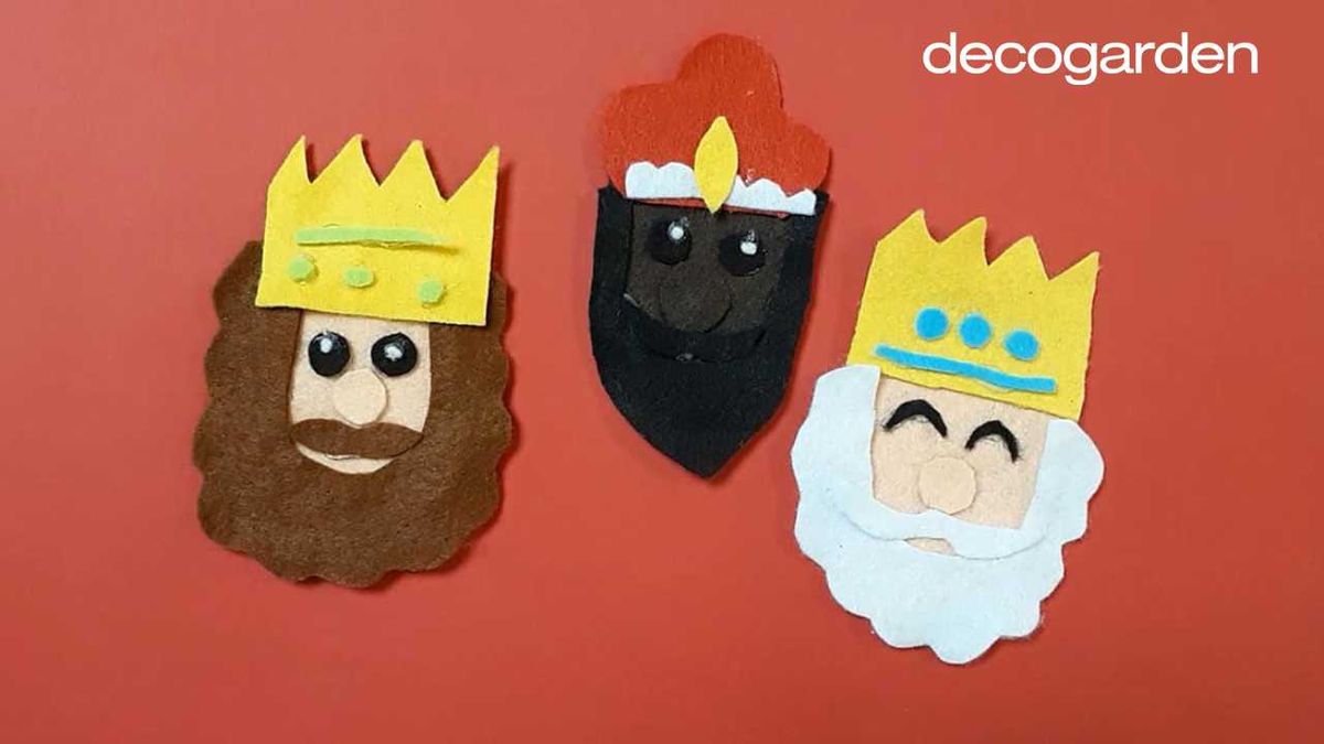 Reyes Magos de fieltro.