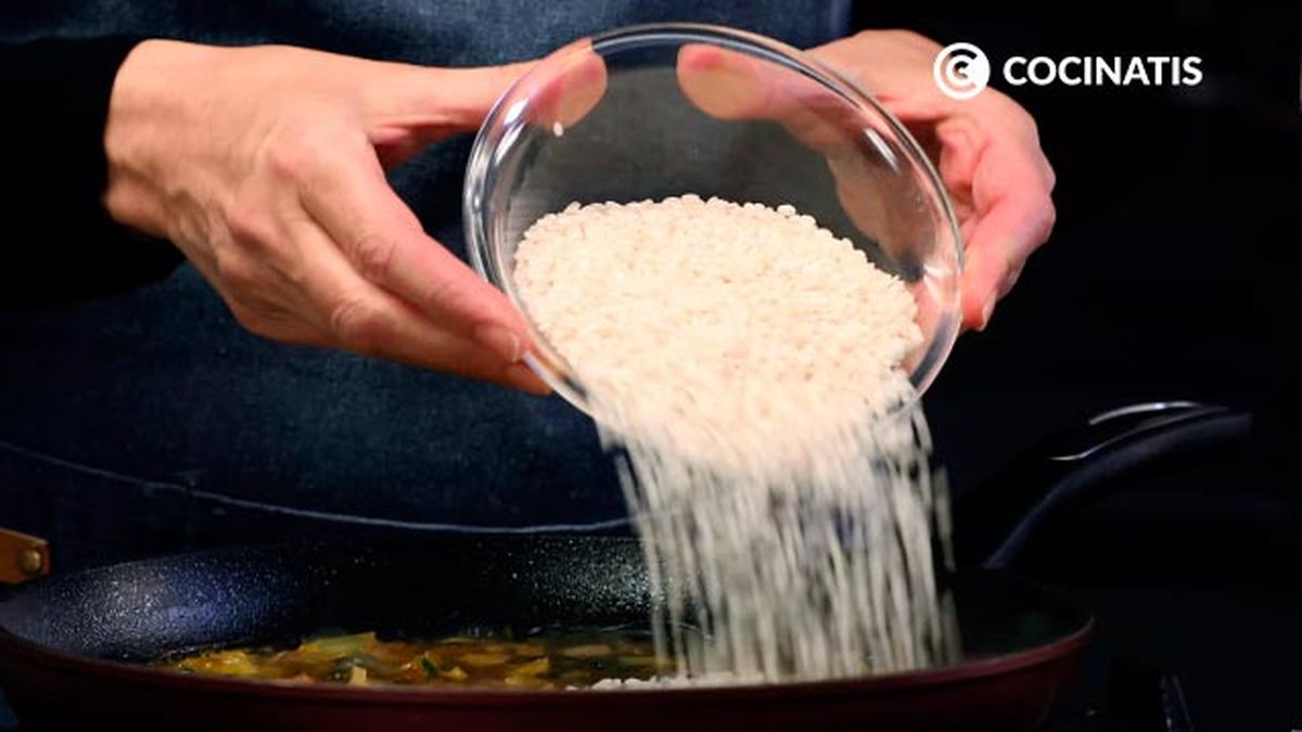 Receta de arroz con acelgas y setas  paso 6