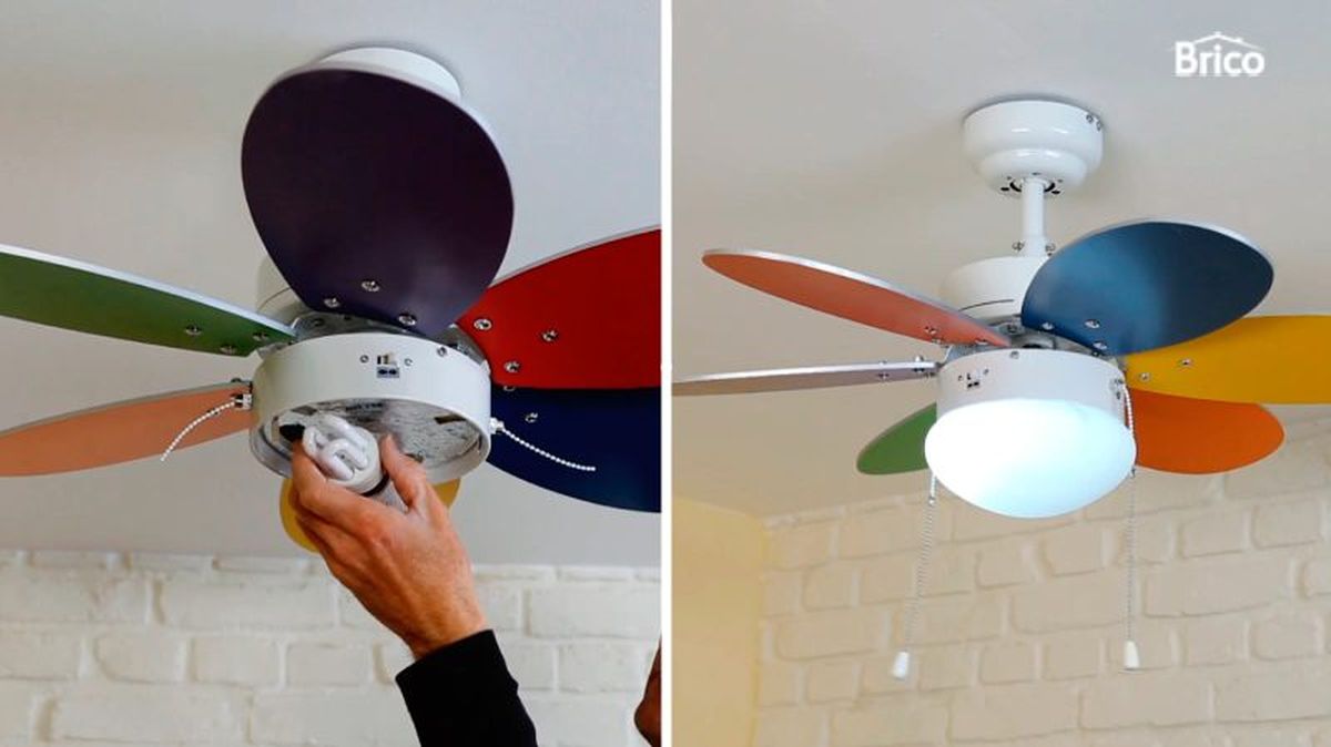 Enroscar la bombilla y colocar la bombilla