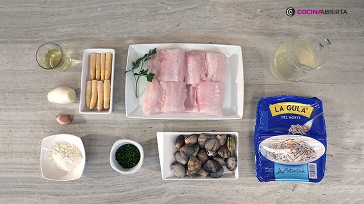 01 receta merluza en salsa verde con gulas y almejas ingredientes