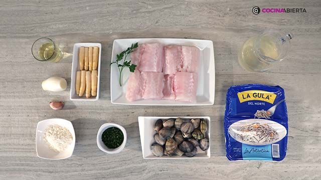 01 receta merluza en salsa verde con gulas y almejas ingredientes