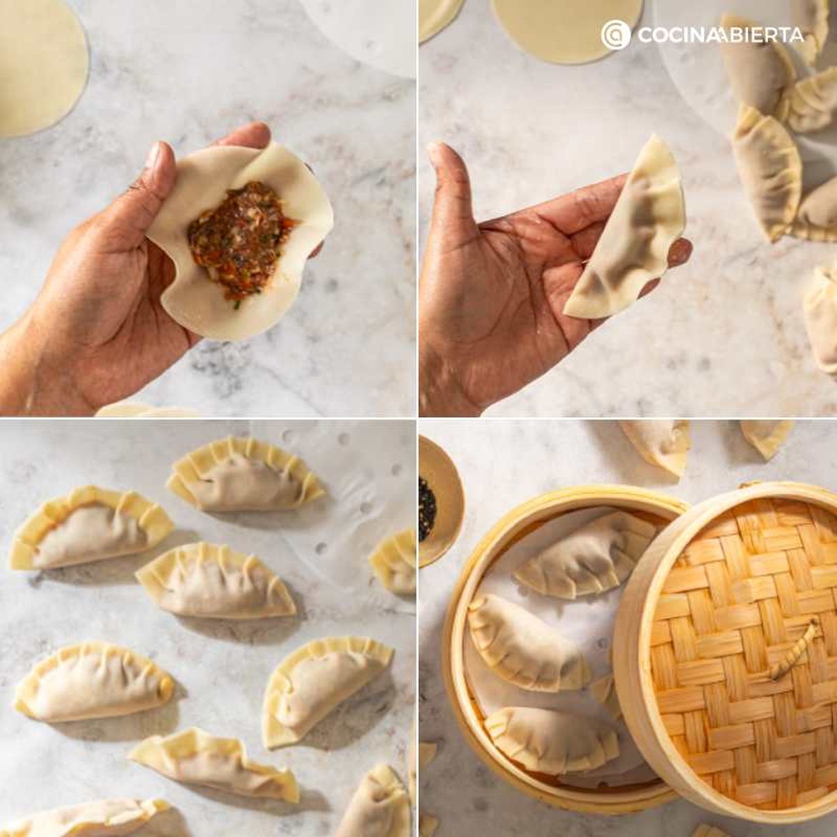 Dale forma a los dumplings