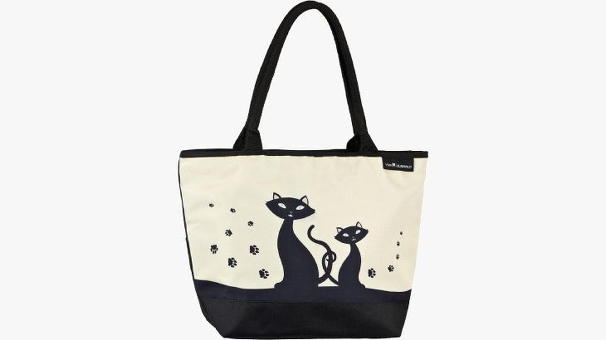 Bolso con diseño de gatos marca VON LILIENFELD.