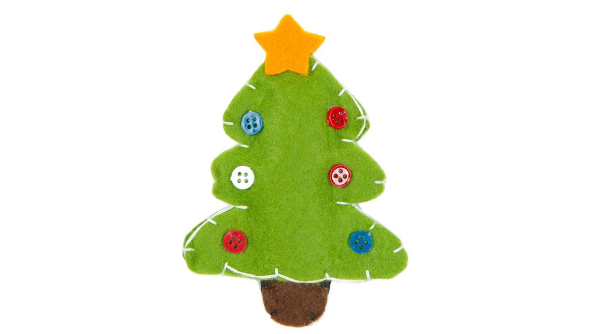 Hacer un árbol de Navidad de fieltro   verde detalles