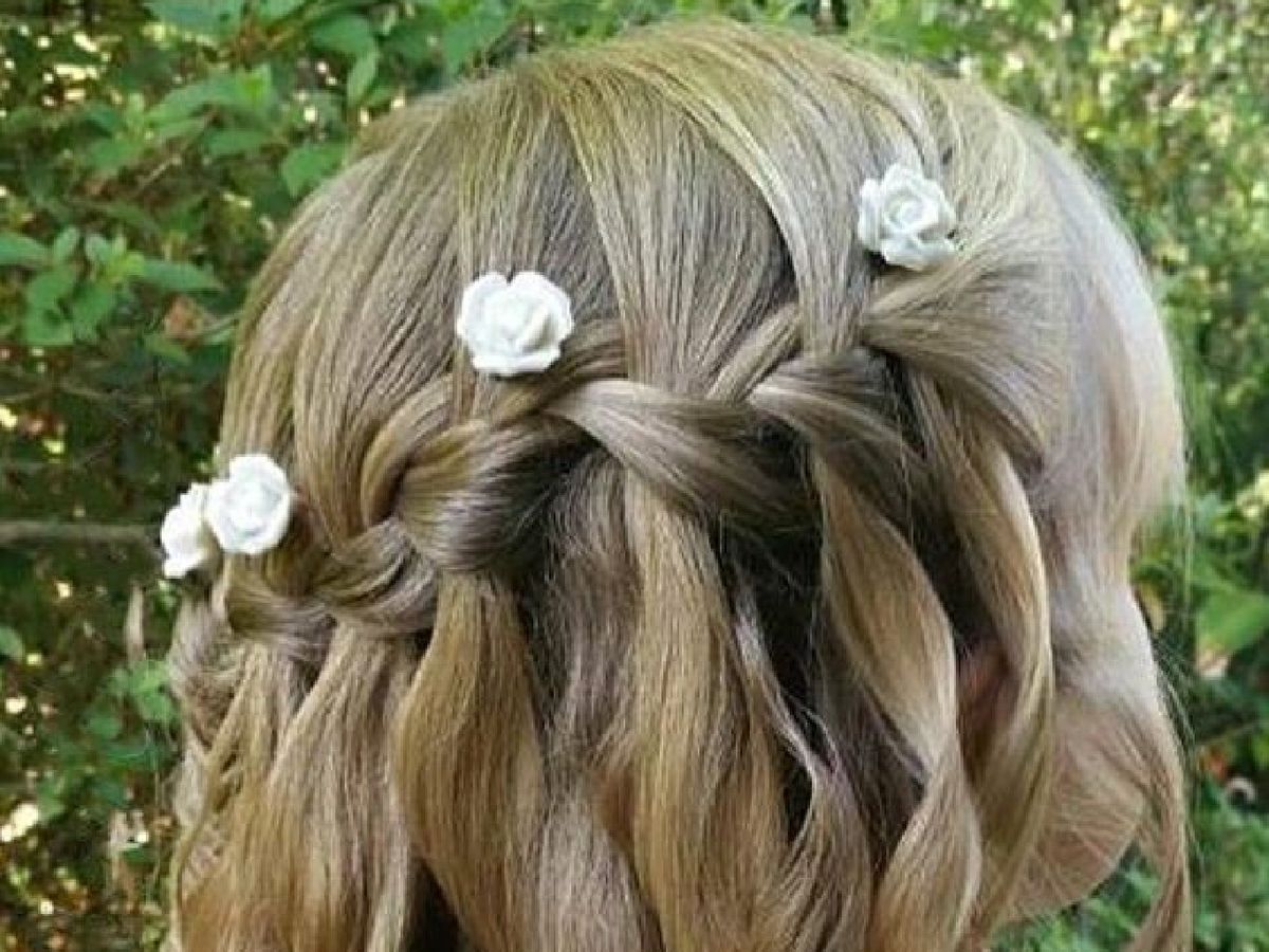 Trenza cascada para peinados de comunión