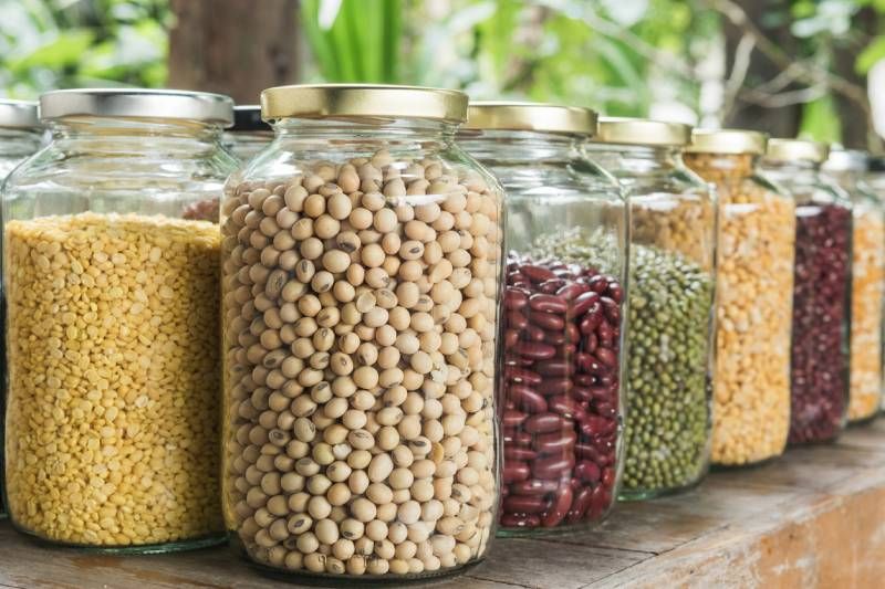 La cantidad varía según el tipo de legumbre: lentejas, alubias, garbanzos, guisantes o soja