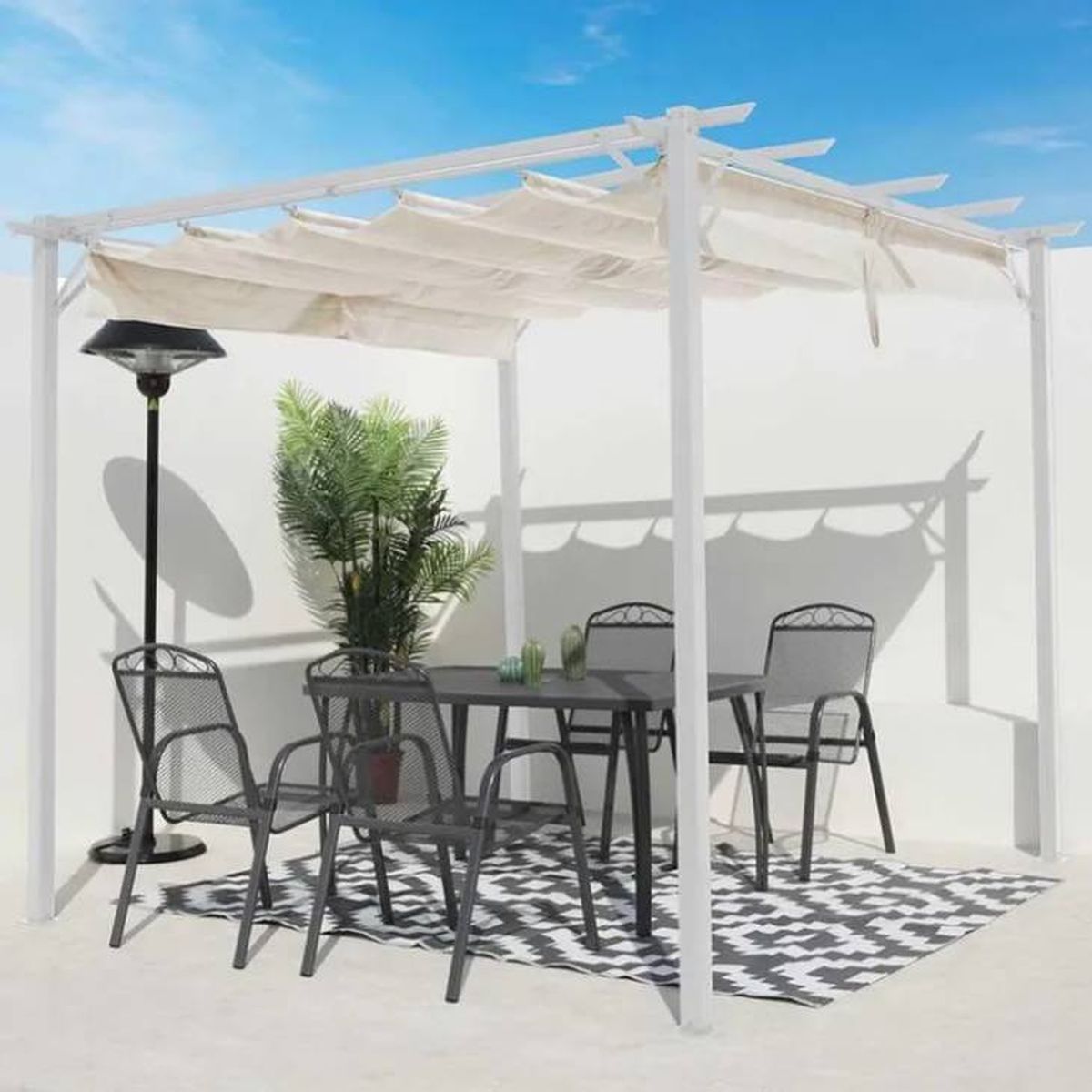 pergola toldo corredero leroy merlin