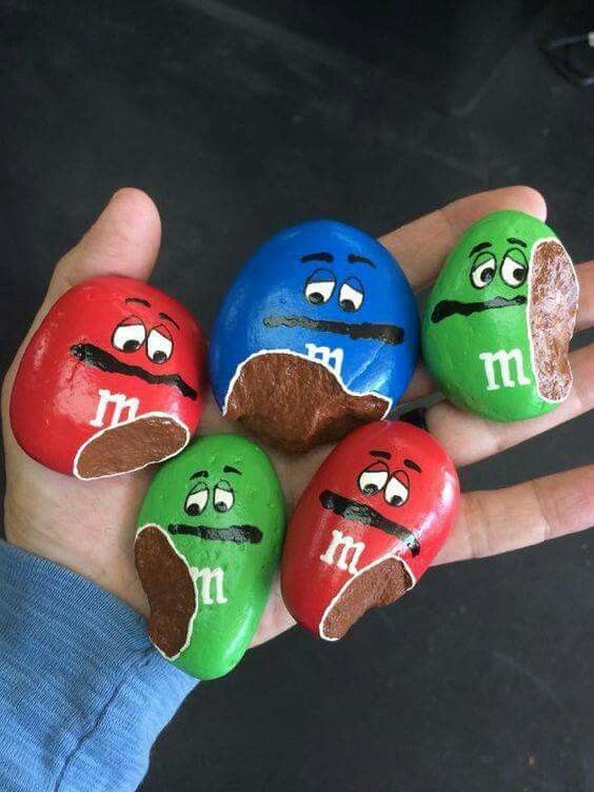 piedras pintadas jardin m&ms pinterest