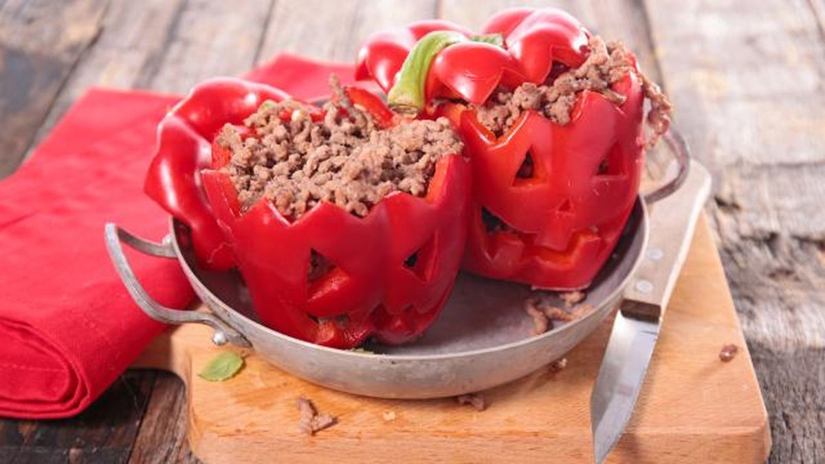 pimientos rellenos halloween