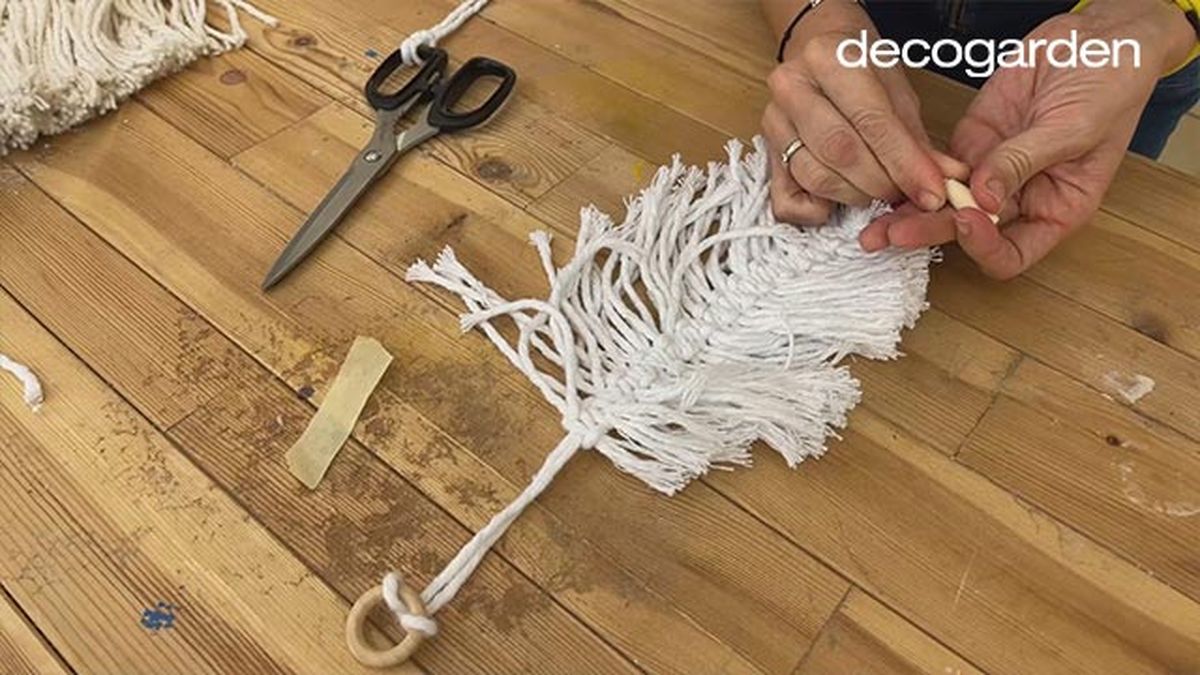 como hacer hojas de macrame paso 8
