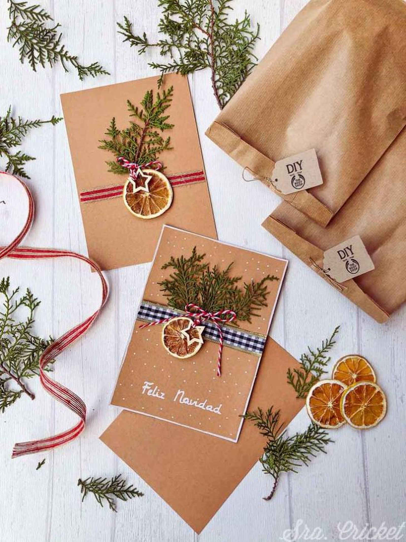 tarjeta navidad hecha a mano fruta seca pinterest sracricket